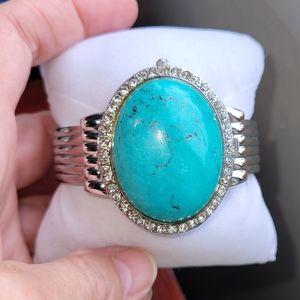 Beautiful, unique, genuine turquoise watch, with mother of pearl face.